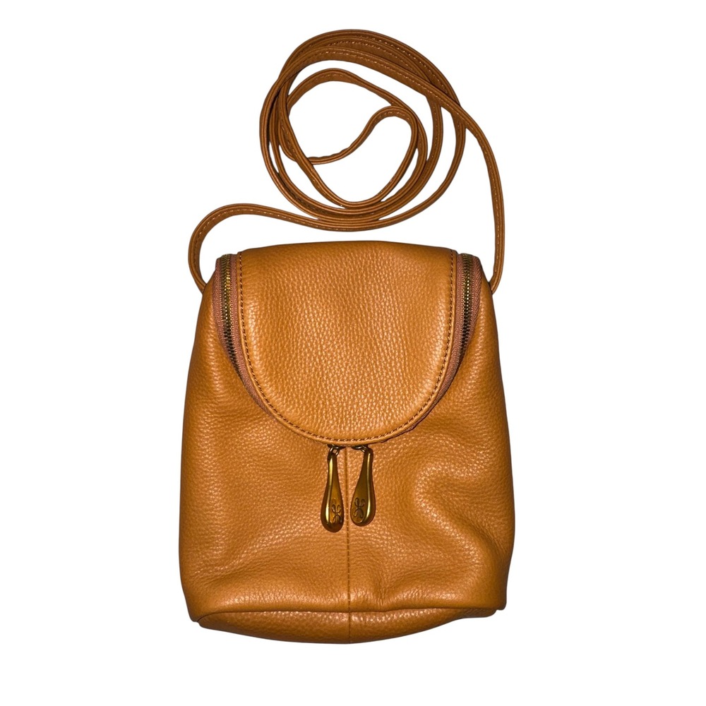 Hobo The Original Tan Leather Crossbody Bag Ginger Pebbled Messenger Purse